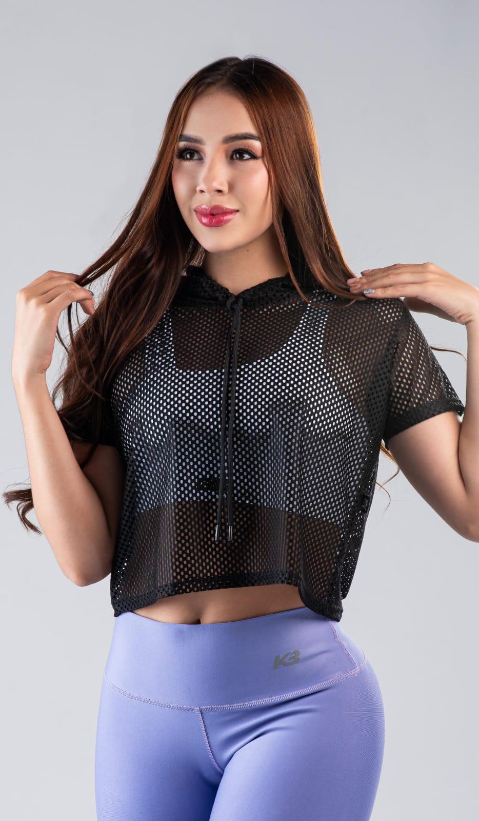 camisa con huecos kaybu/ 087 negra