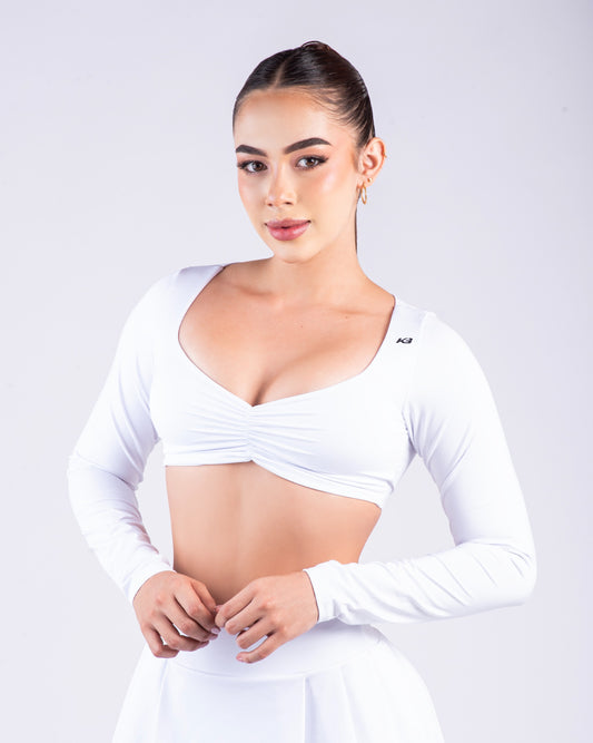 top manga larga kb / 1117 blanco