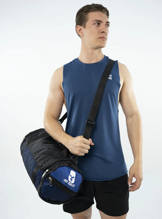 BOLSO CIRCULAR AZUL CON NEGRO