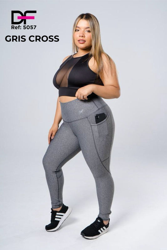 Legging plus DF / 5057 gris oscuro haspe