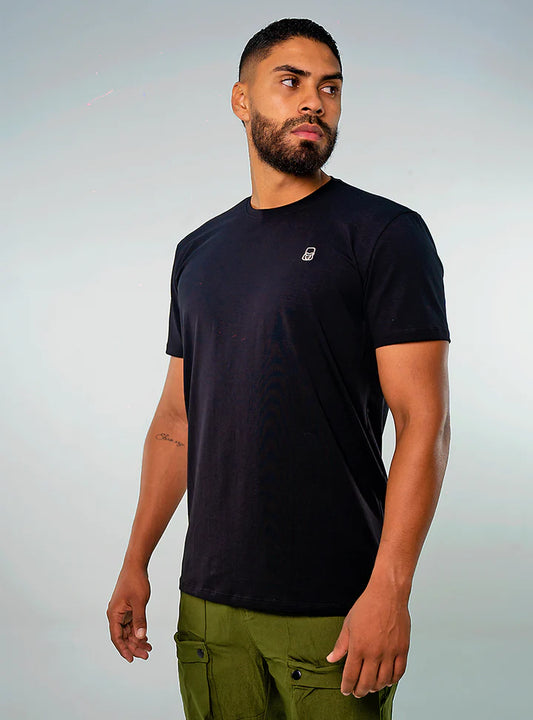 FRANELA ALGODÓN NEGRA LOGO BORDADO