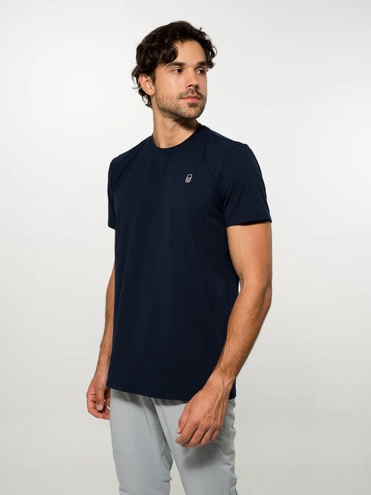 Camiseta Algodón Logo Bordado Dark Blue