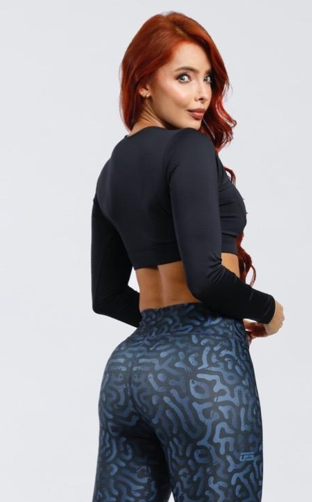 top manga larga uf /082 azul