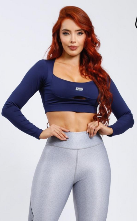 top manga larga uf /082 azul