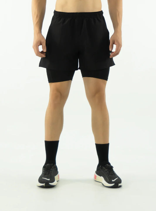 SHORT CON LICRA RUNNIN  NEGRA UNISEX