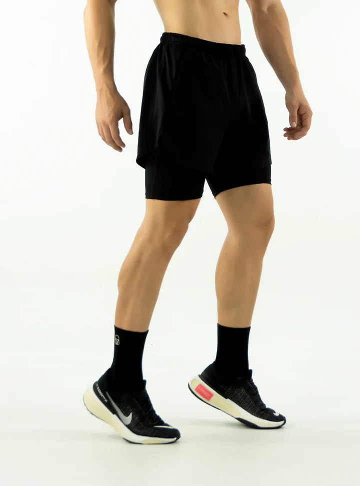 SHORT CON LICRA RUNNIN NEGRA UNISEX