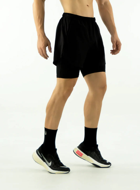 SHORT CON LICRA RUNNIN  NEGRA UNISEX