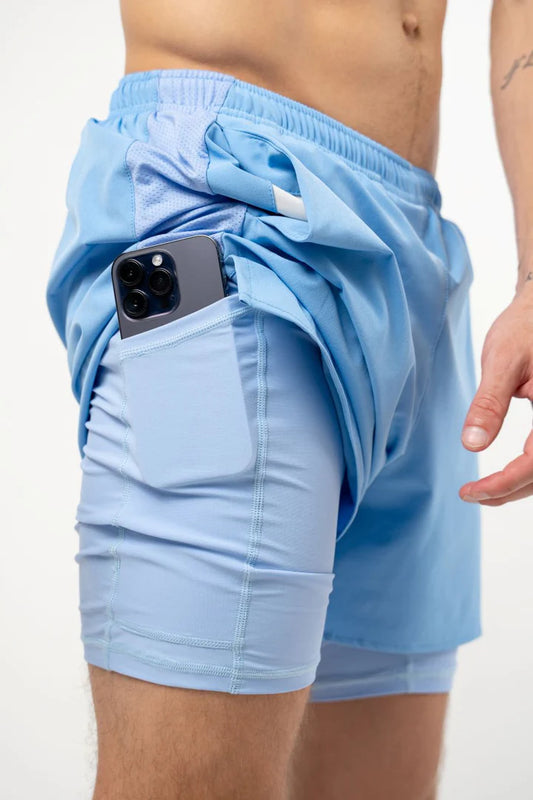 short con licra Running Baby Blue