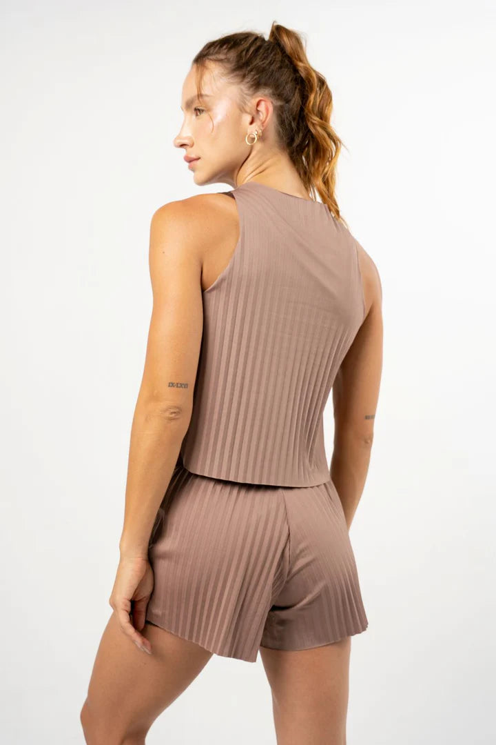 Conjunto Running Pleat Chocolate