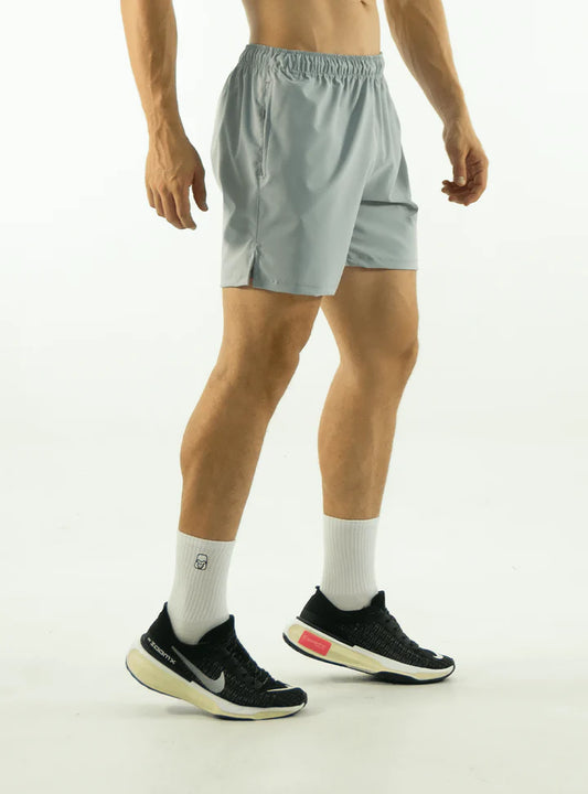 SHORT AJUSTADO GRIS CLARO