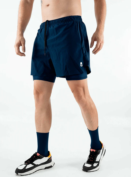 SHORT CON LICRA RUNNIN  AZUL OSCURO