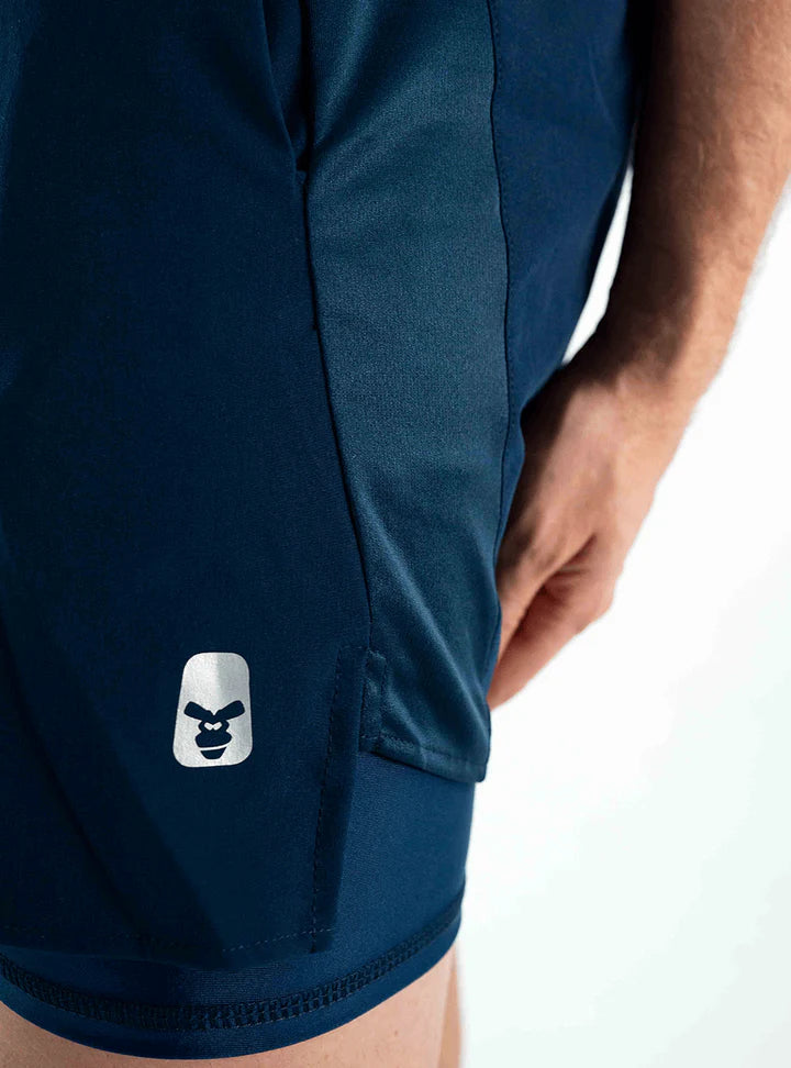 SHORT CON LICRA RUNNIN AZUL OSCURO