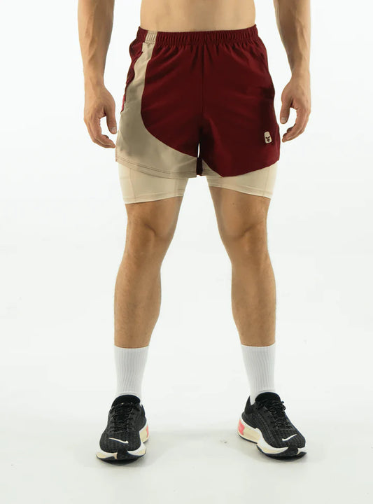 SHORT CON LICRA RUNNIN  VINOTINTO 2.0