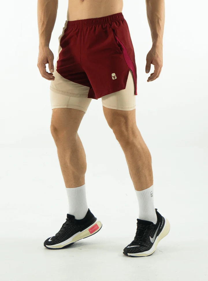 SHORT CON LICRA RUNNIN VINOTINTO 2.0