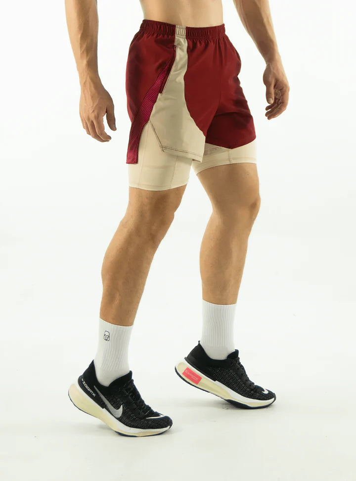 SHORT CON LICRA RUNNIN VINOTINTO 2.0