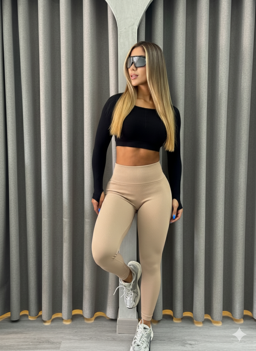 legging bendita / acanalado beige