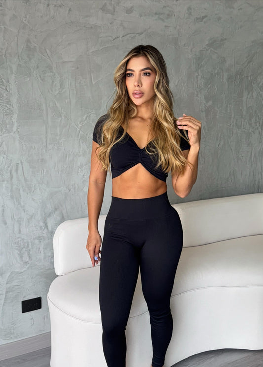 set legging + sueter bendita / negro