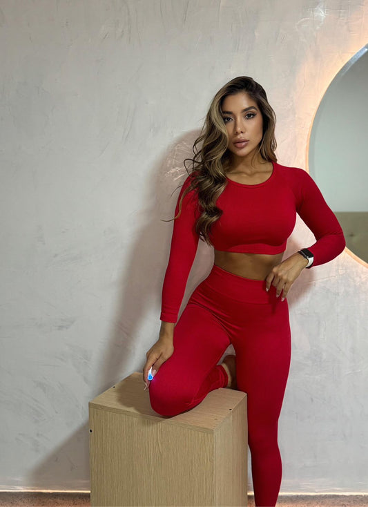 leggin micro perforado rojo bendita