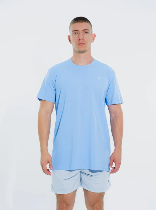 franela  Algodon Logo Bordado Azul Celeste NR