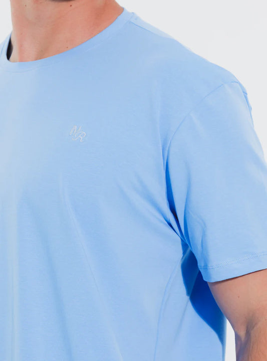 franela  Algodon Logo Bordado Azul Celeste NR