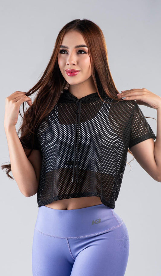 camisa con huecos kaybu/ 087 negra