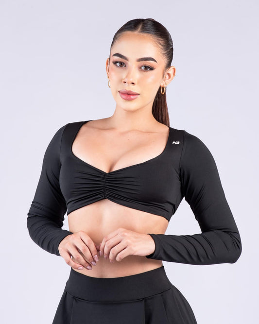 top manga larga kb / 1117 negro