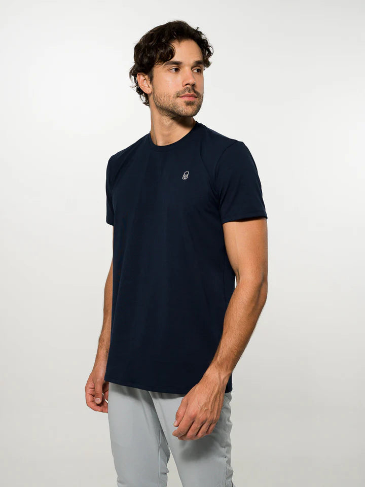 Camiseta Algodón Logo Bordado Dark Blue