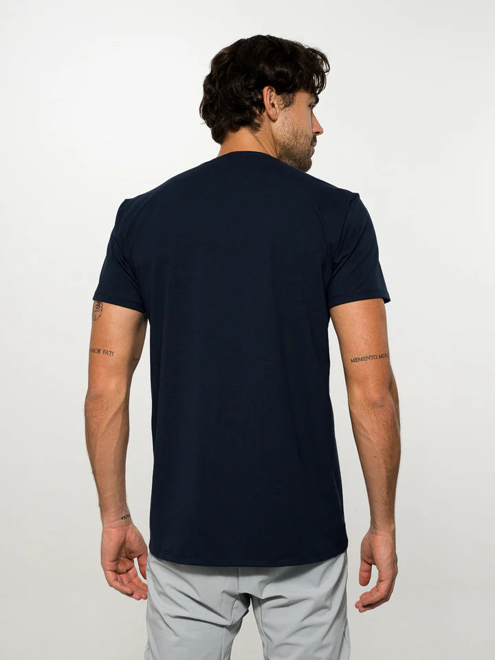 Camiseta Algodón Logo Bordado Dark Blue