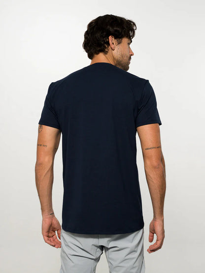 Camiseta Algodón Logo Bordado Dark Blue