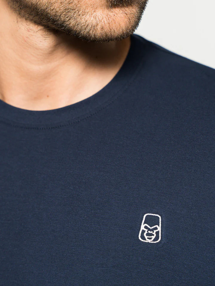 Camiseta Algodón Logo Bordado Dark Blue