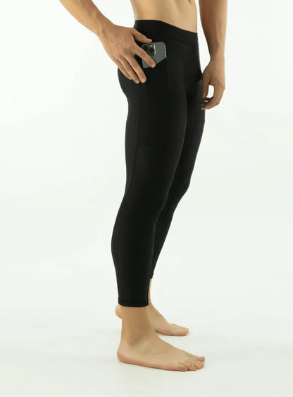 LYCRA DE COMPRESION LARGA CON BOLSILLO NEGRA