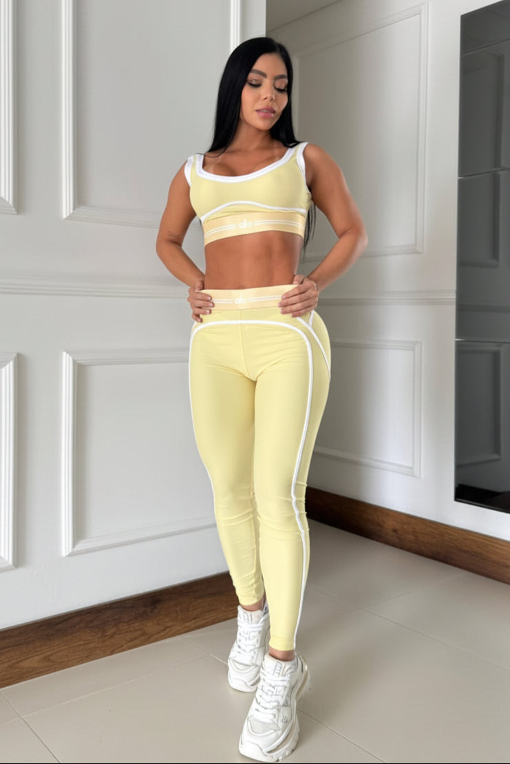 set leggings + top / amarillo