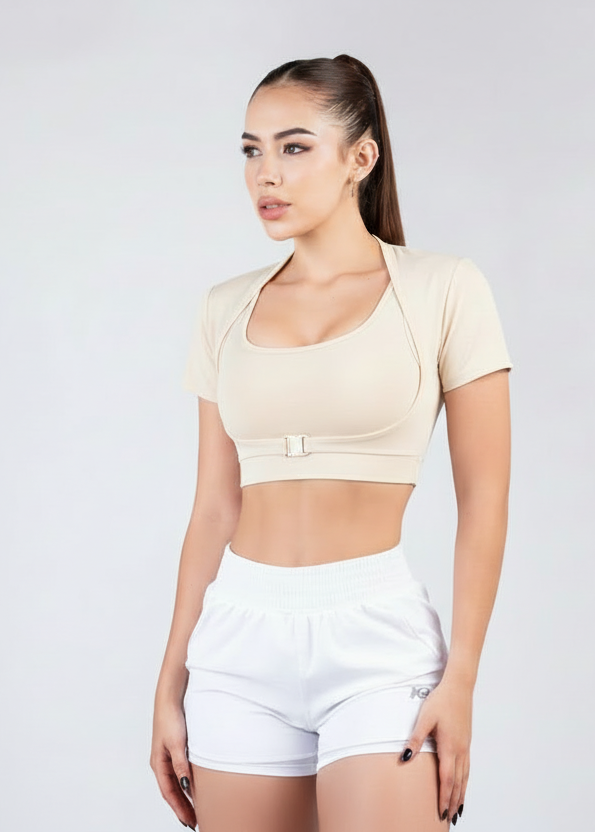 top mangas kale / beige 3408
