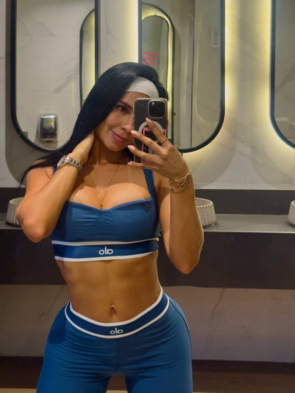 set leggings + top / azul