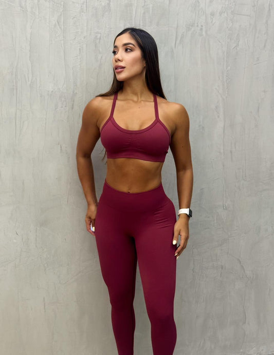 set legging + top/ bendita vinotinto