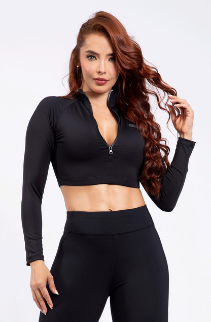 top manga larga uf/ 094 negro