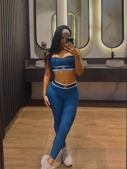 set leggings + top / azul