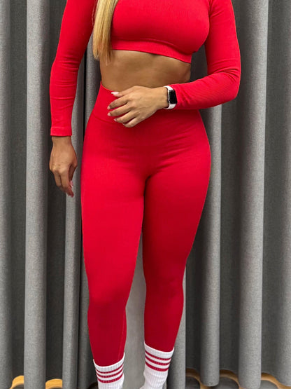 legging bendita / acanalado rojo