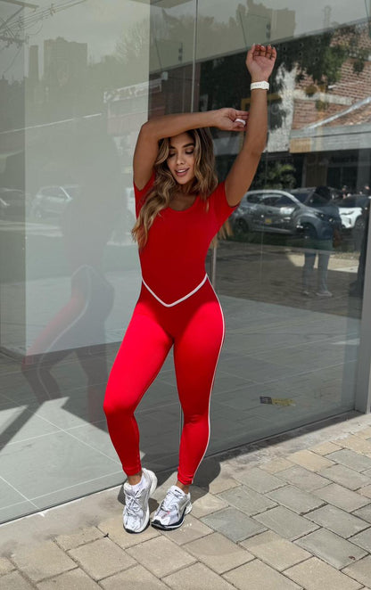 enterizo manga larga linea bendita / rojo