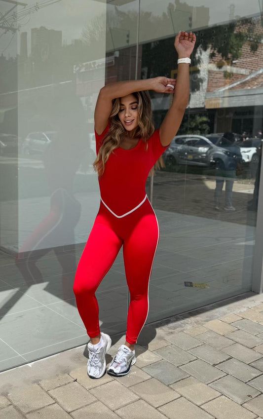 enterizo manga larga linea bendita / rojo