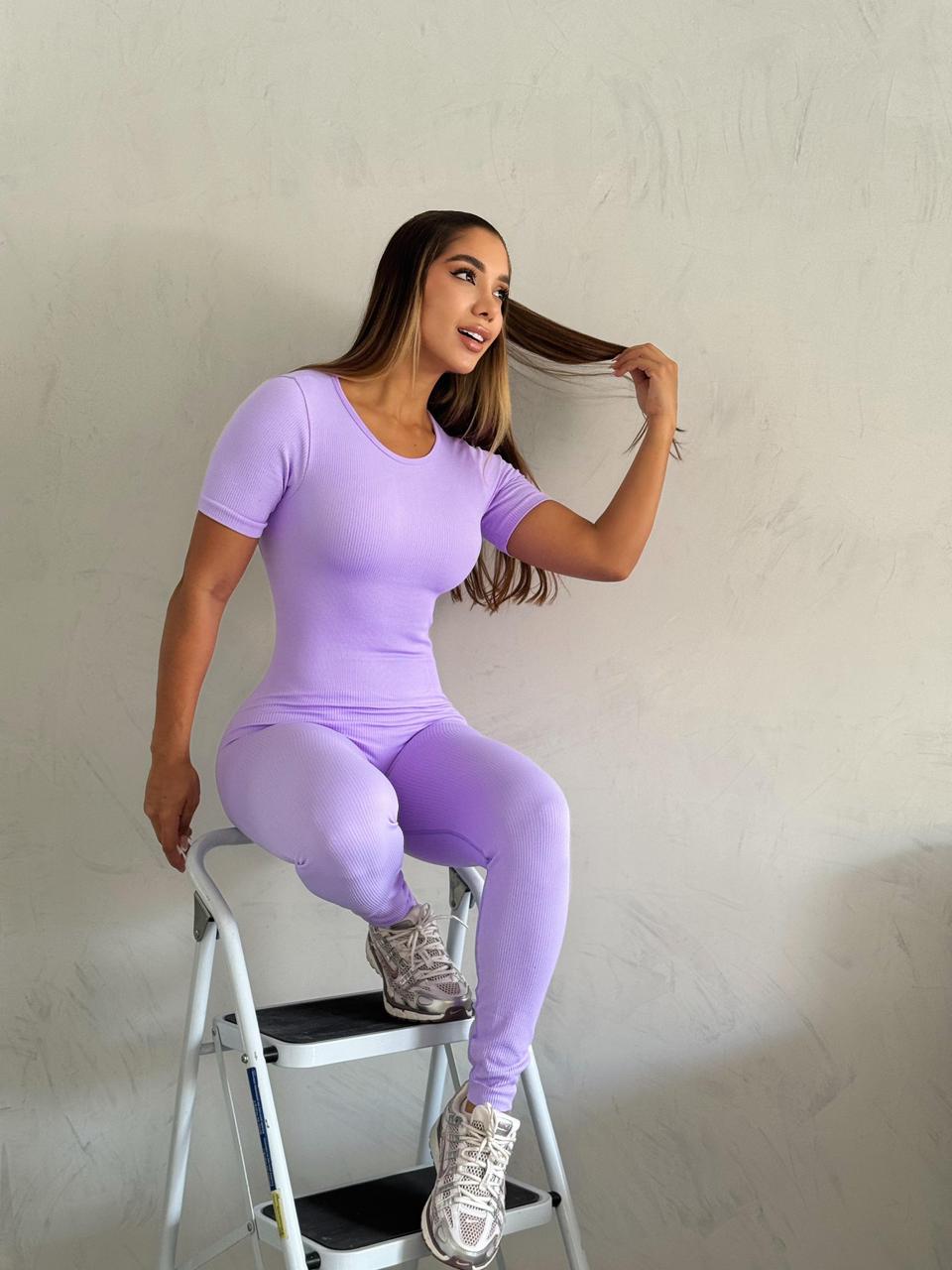 enterizo bendita/ mangas lila