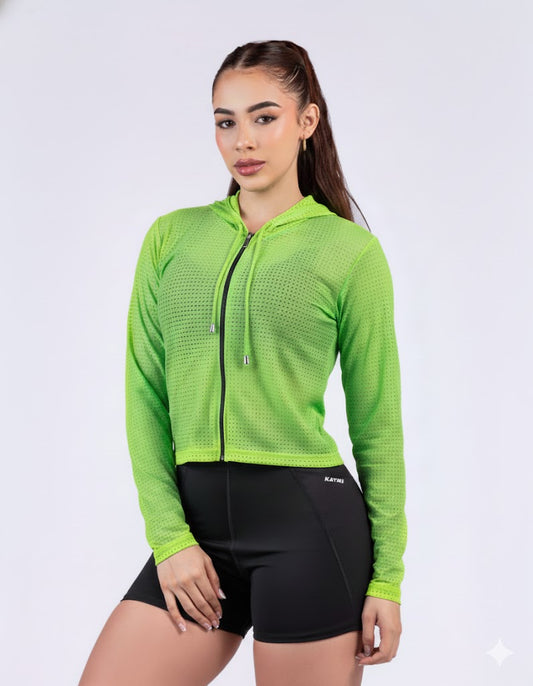 sueter micro perforado kb/ 060 verde neon