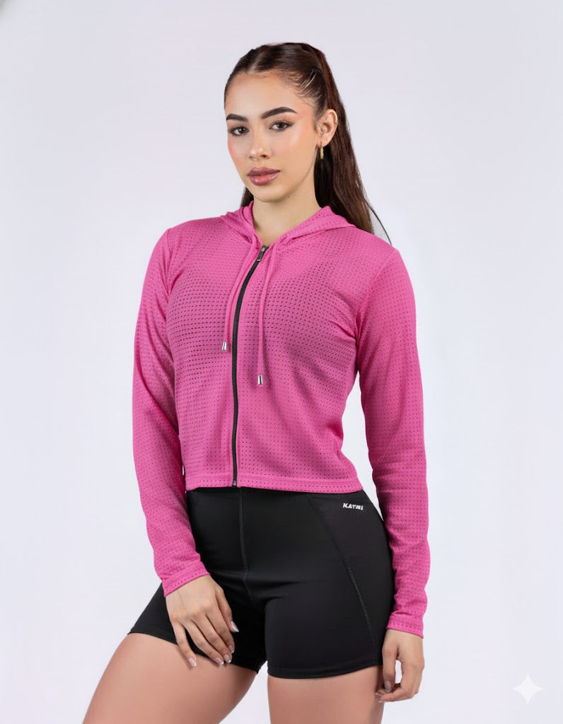 sueter micro perforado kb/ 060 fucsia